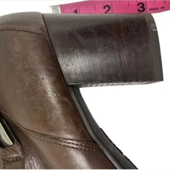 Paul Green Heeled Ankle Boots Brown Side Zip Contemporary Leather Size 6.5 - Picture 6 of 11